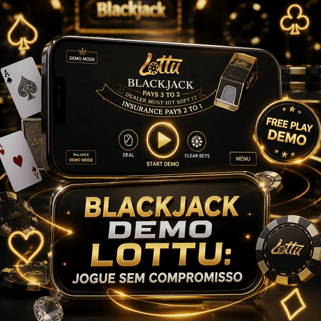 Mesa de blackjack demo Lottu para praticar hit, stand, double e split sem apostar dinheiro real