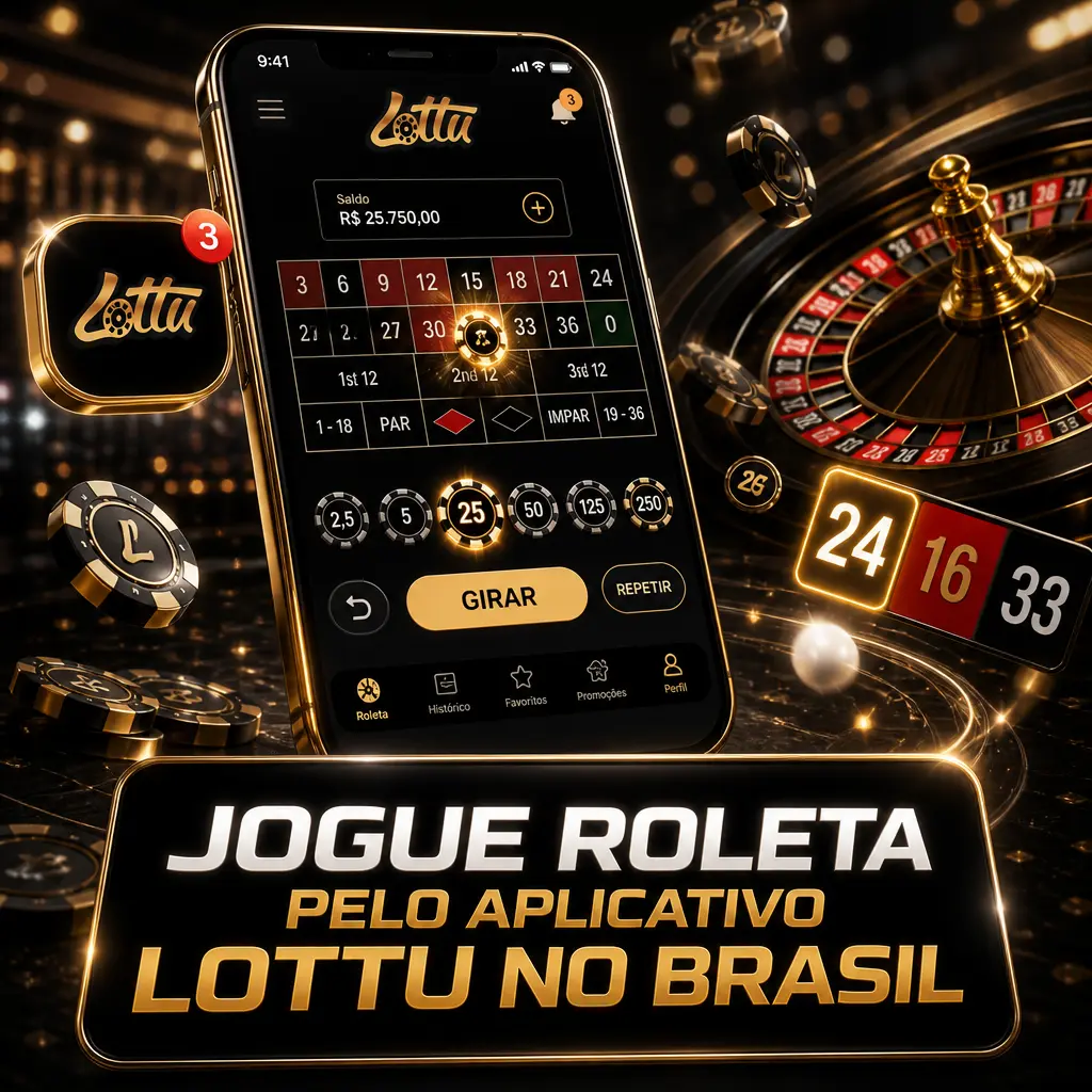 Roleta europeia, americana e francesa com dealer ao vivo no aplicativo Lottu para Android e iOS no Brasil