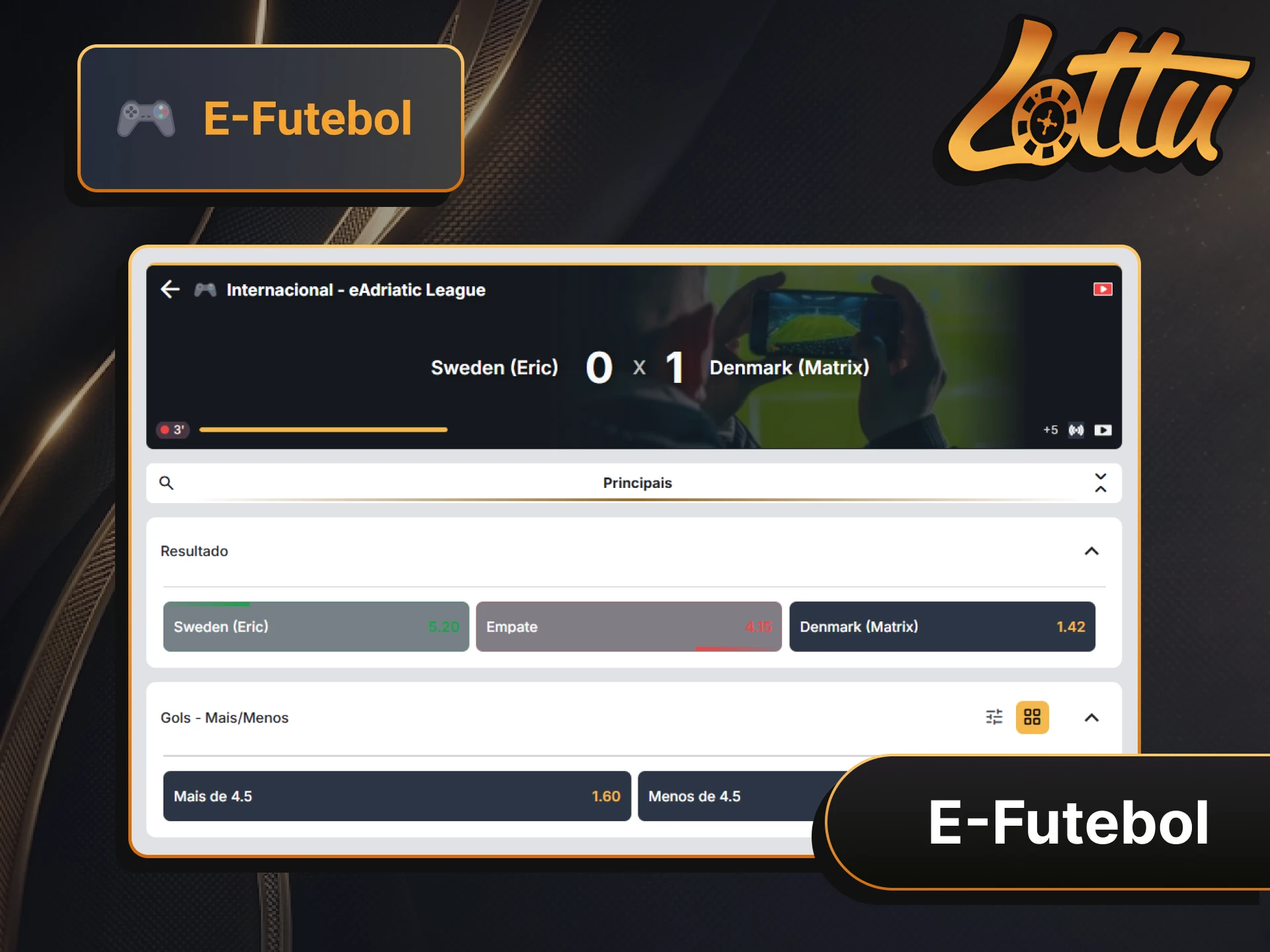 Palpite nas partidas de E-futebol da Lottu e fature com os eSports.